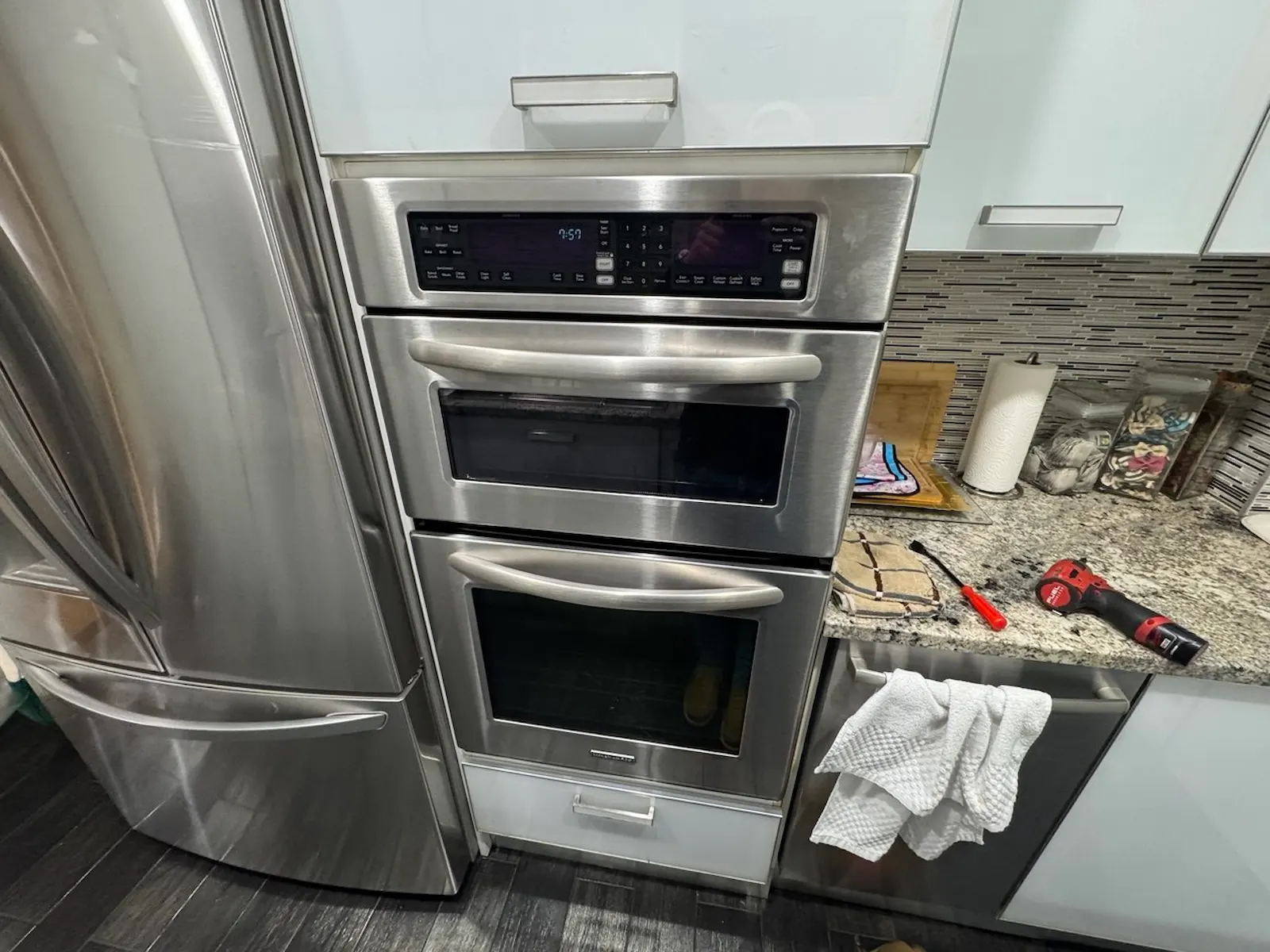 Built-in double wall oven repair in a Denver home
